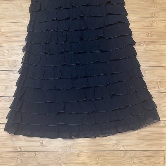 Little Black Dress Tiered Layered With Ruffles Sleeveless Women's Size S - Picture 4 of 15